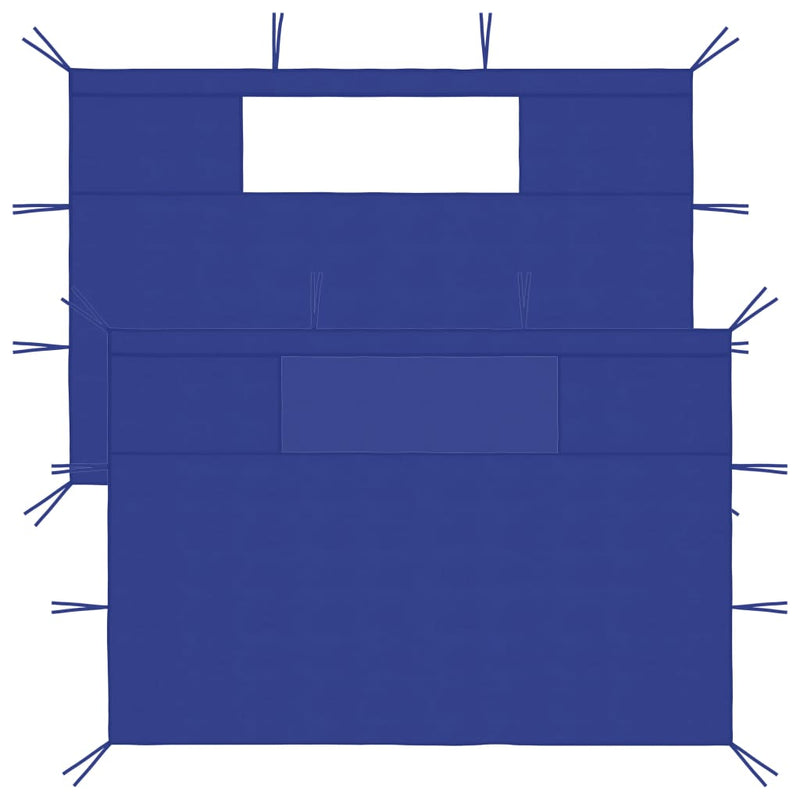 Load image into Gallery viewer, Vidaxl prieelzijwanden met ramen 2 st blauw