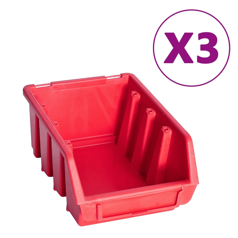 Load image into Gallery viewer, Vidaxl 34-delige opslagbakkenset met wandpanelen rood en zwart