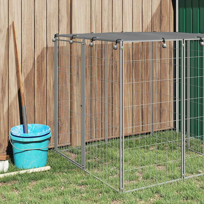 Load image into Gallery viewer, Vidaxl hondenkennel 110x110x110 cm staal zilverkleurig