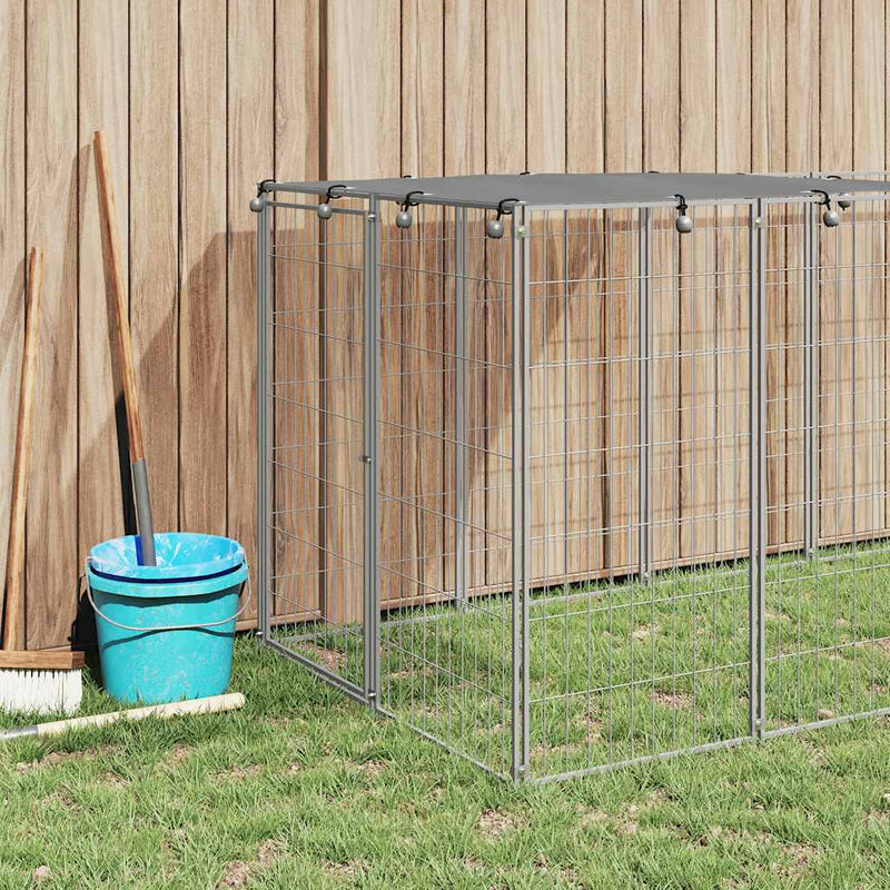 Load image into Gallery viewer, Vidaxl hondenkennel 330x110x110 cm staal zilverkleurig