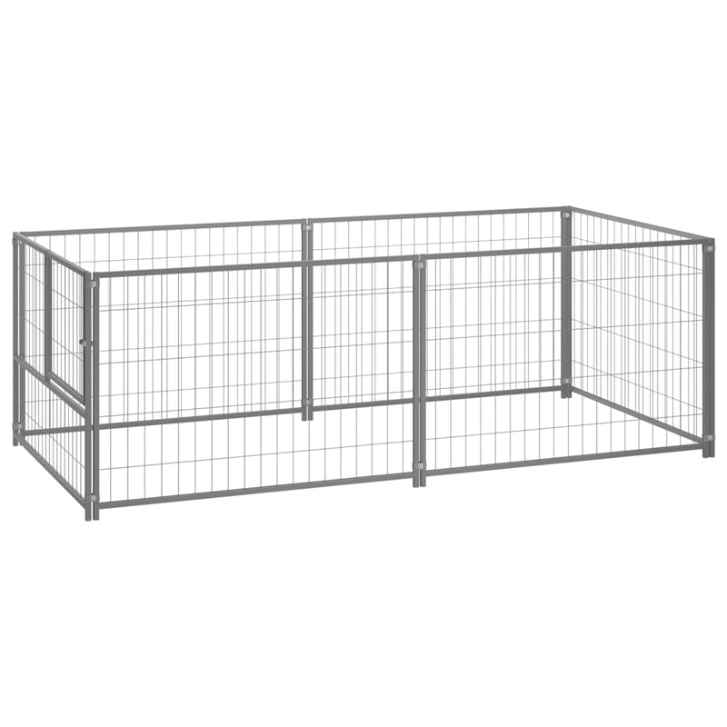 Load image into Gallery viewer, Vidaxl hondenkennel 200x100x70 cm staal zilverkleurig
