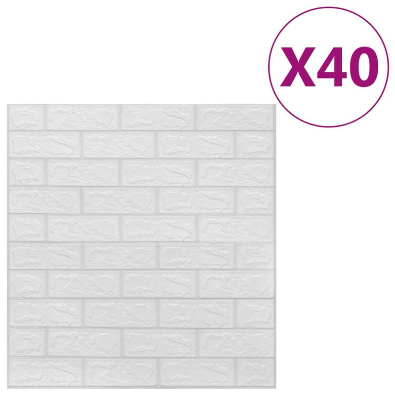 Load image into Gallery viewer, Vidaxl 3d-behang zelfklevend 40 st bakstenen wit
