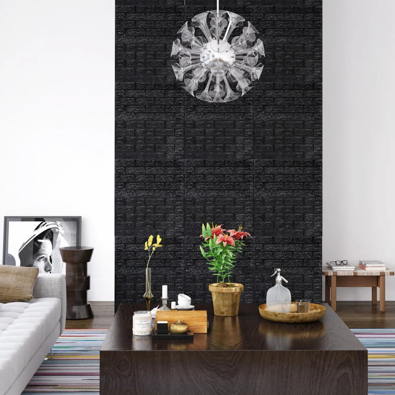 Load image into Gallery viewer, Vidaxl 3d-behang zelfklevend 40 st bakstenen zwart