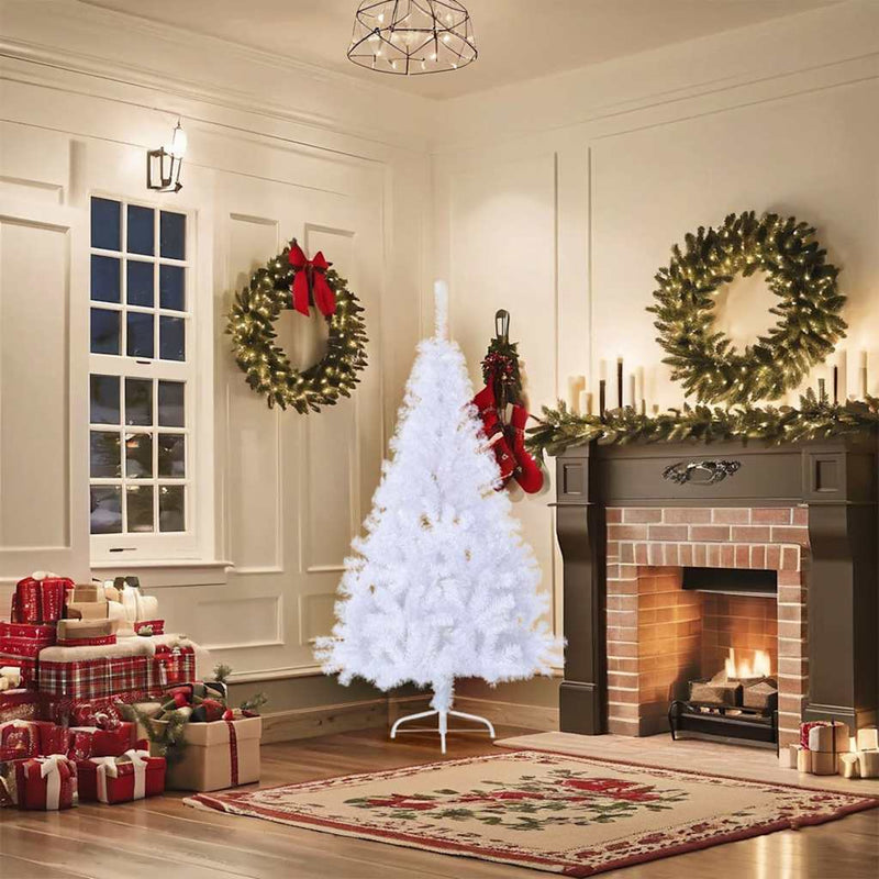 Load image into Gallery viewer, Vidaxl kunstkerstboom met standaard half 150 cm pvc wit