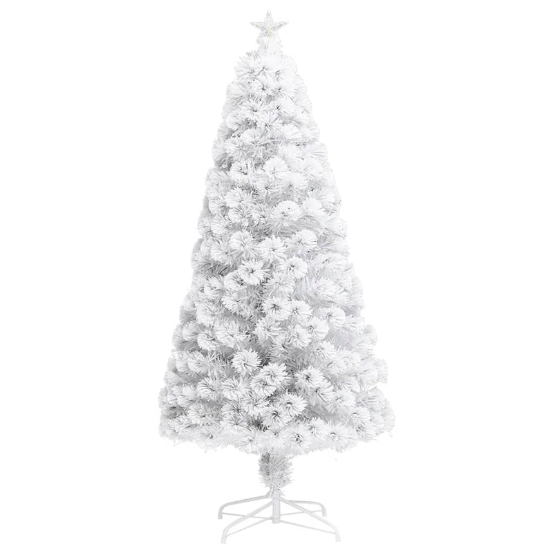 Load image into Gallery viewer, Vidaxl kunstkerstboom met verlichting 120 cm glasvezel wit