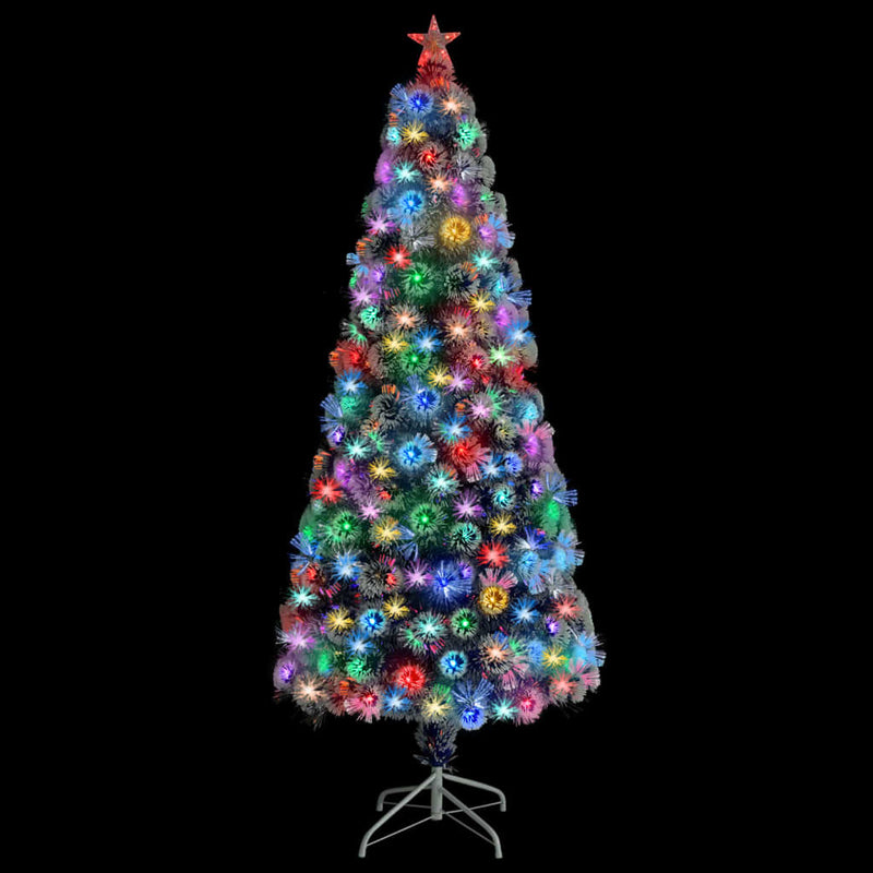 Load image into Gallery viewer, Vidaxl kunstkerstboom met verlichting 180 cm glasvezel wit en blauw