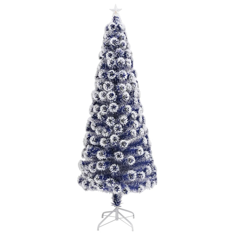 Load image into Gallery viewer, Vidaxl kunstkerstboom met verlichting 240 cm glasvezel wit en blauw