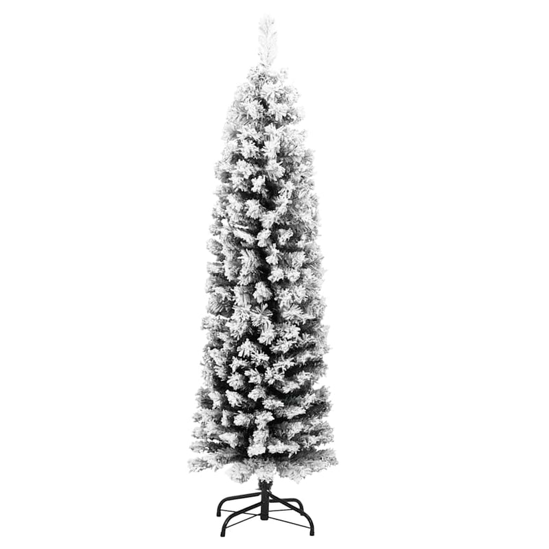 ギャラリービューアに画像をロードする, Vidaxl kunstkerstboom met sneeuw smal 120 cm pvc groen