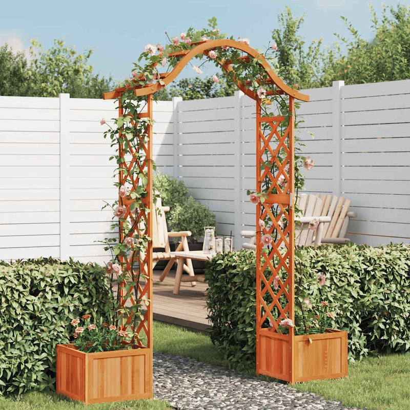 Load image into Gallery viewer, Vidaxl pergola met plantenbak massief vurenhout