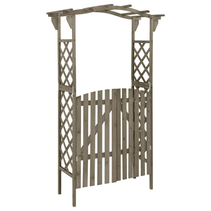 Load image into Gallery viewer, Vidaxl pergola met poort 116x40x204 cm massief vurenhout grijs