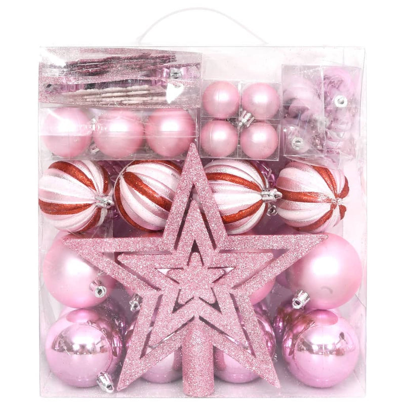 Load image into Gallery viewer, VidaXL 65-delige Kerstballenset roze rood wit