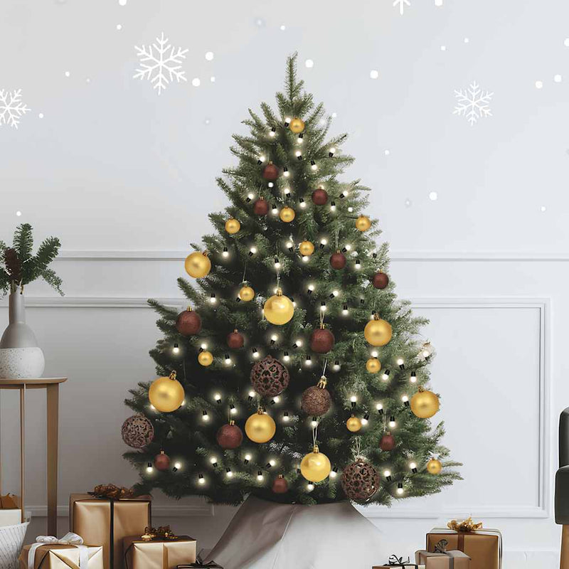 Load image into Gallery viewer, Vidaxl 60-delige kerstballenset met piek en 150 led's goud en brons