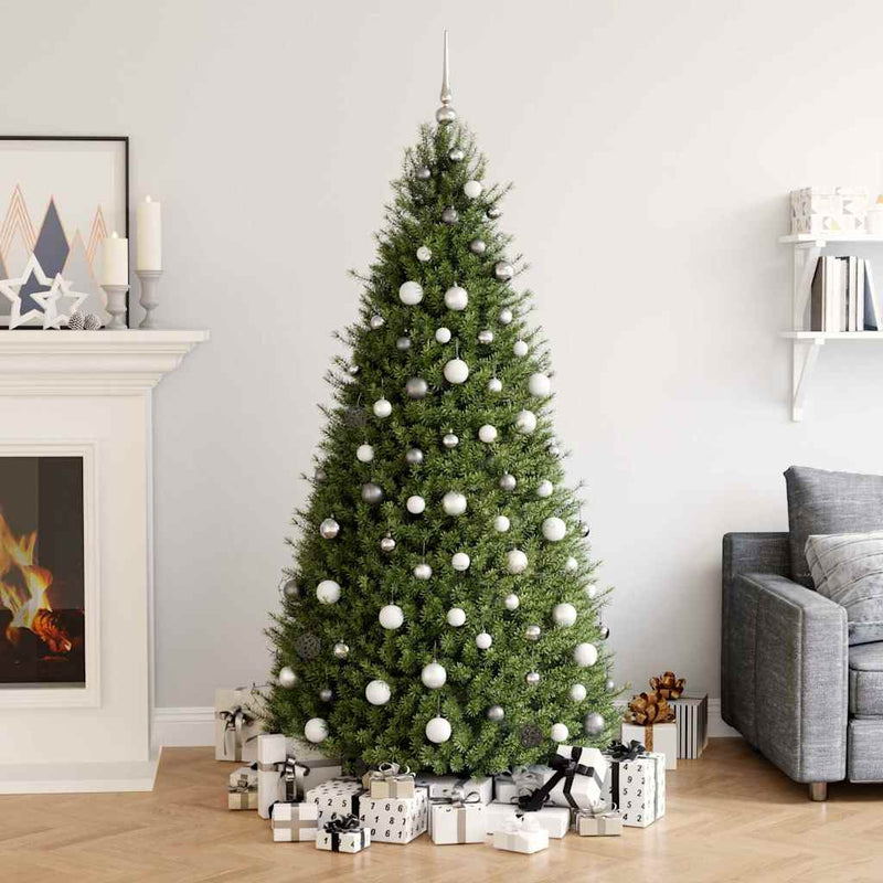 ギャラリービューアに画像をロードする, Vidaxl 120-delige kerstballenset met piek en 300 led's wit en grijs