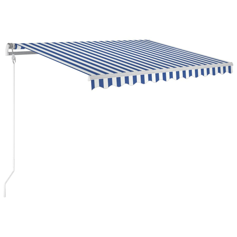 Afbeelding laden in galerijviewer, Vidaxl luifel automatisch uittrekbaar 300x250 cm blauw en wit