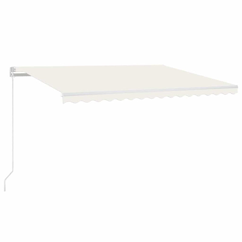 Load image into Gallery viewer, Vidaxl luifel handmatig uittrekbaar met led 400x300 cm crèmekleurig