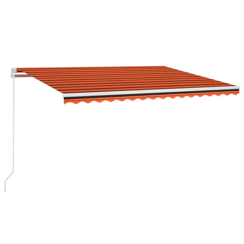Load image into Gallery viewer, Vidaxl luifel handmatig uittrekbaar met led 400x300 cm oranje en bruin
