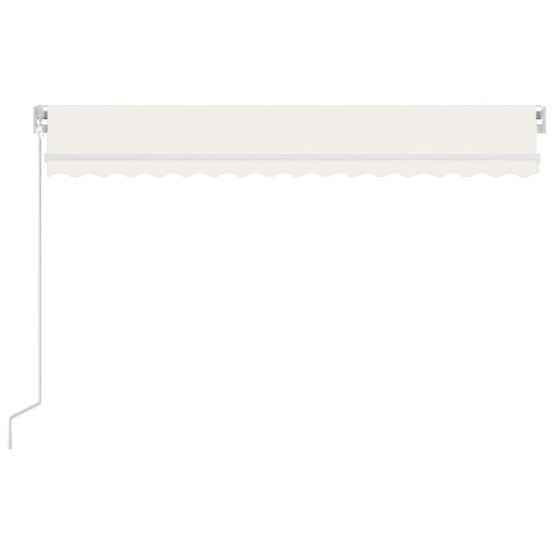 Load image into Gallery viewer, VidaXL Luifel handmatig uittrekbaar met LED 450x300 cm crèmekleurig