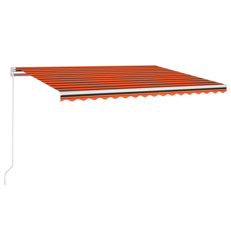 Load image into Gallery viewer, VidaXL Luifel handmatig uittrekbaar met LED 400x350 cm oranje en bruin