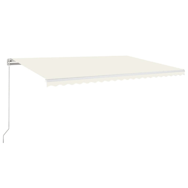 Load image into Gallery viewer, VidaXL Luifel handmatig uittrekbaar met LED 500x350 cm crèmekleurig