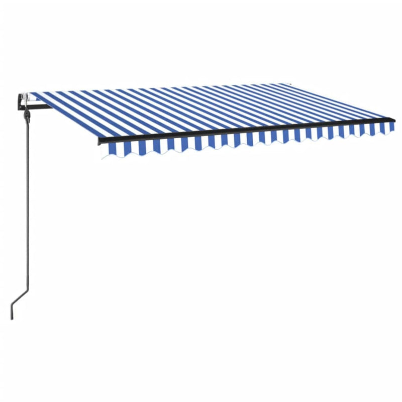 Load image into Gallery viewer, VidaXL Luifel automatisch met LED en windsensor 400x300cm blauw en wit