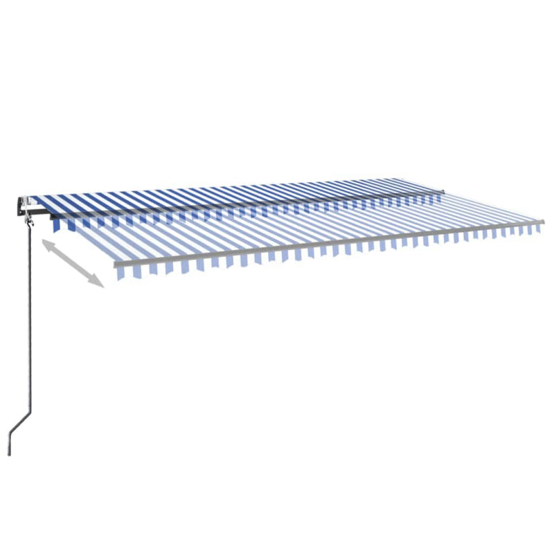 Load image into Gallery viewer, VidaXL Luifel automatisch met LED en windsensor 600x350 cm blauw wit