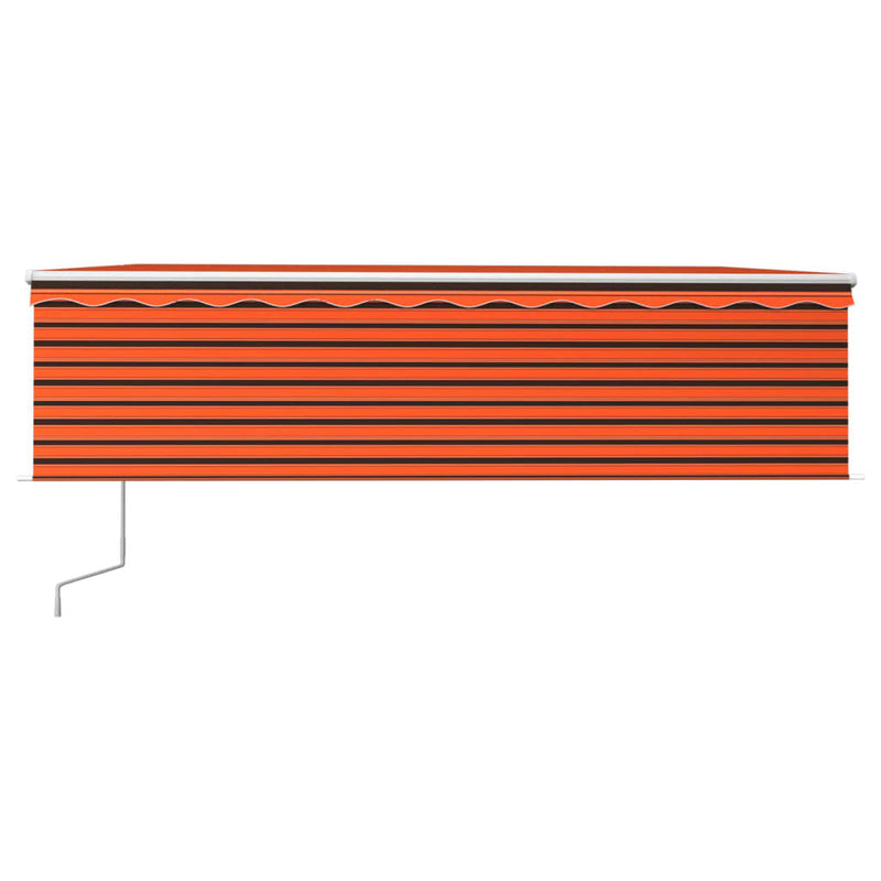 Load image into Gallery viewer, VidaXL Luifel automatisch rolgordijn LED windsensor 5x3 m oranje bruin