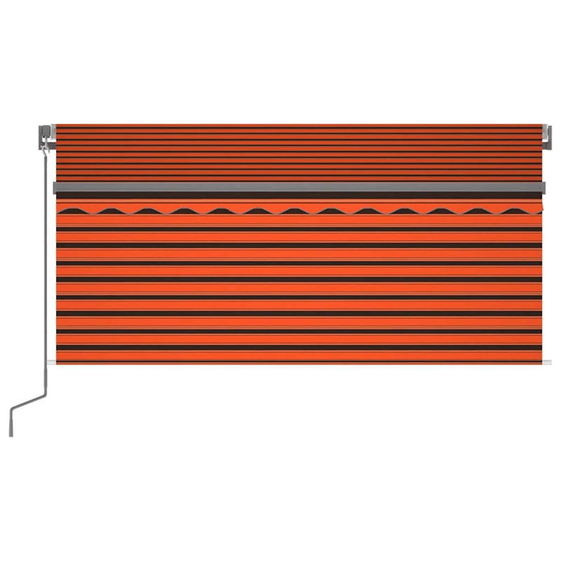 Laden Sie das Bild in Galerie -Viewer, Vidaxl luifel handmatig uittrekbaar gordijn led 3,5x2,5 m oranje bruin