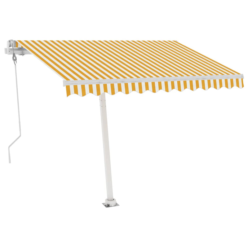 Load image into Gallery viewer, VidaXL Luifel vrijstaand automatisch 350x250 cm geel en wit