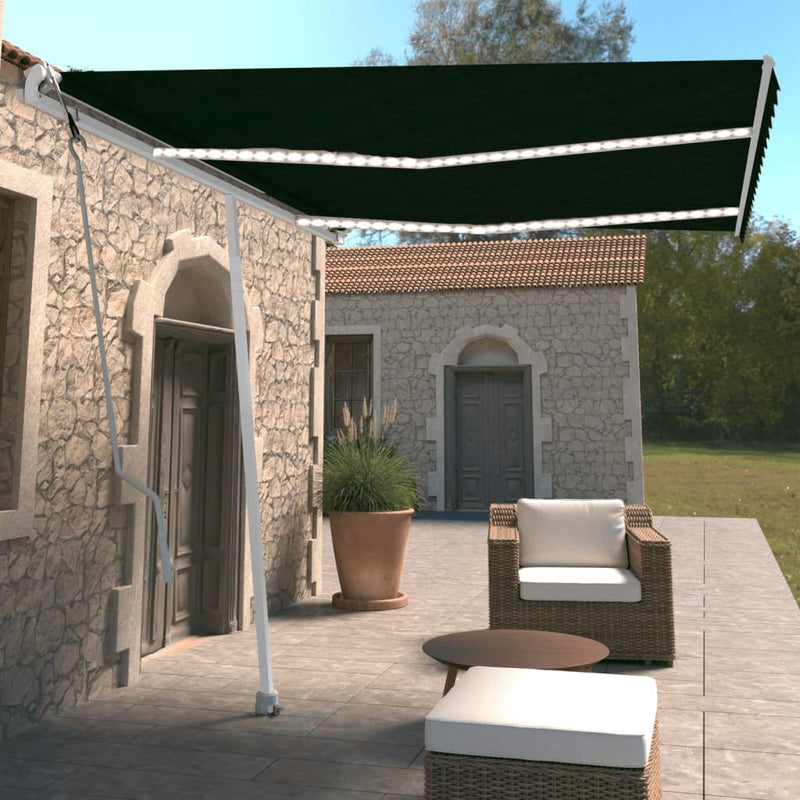 Load image into Gallery viewer, VidaXL Luifel automatisch met LED en windsensor 350x250 cm antraciet