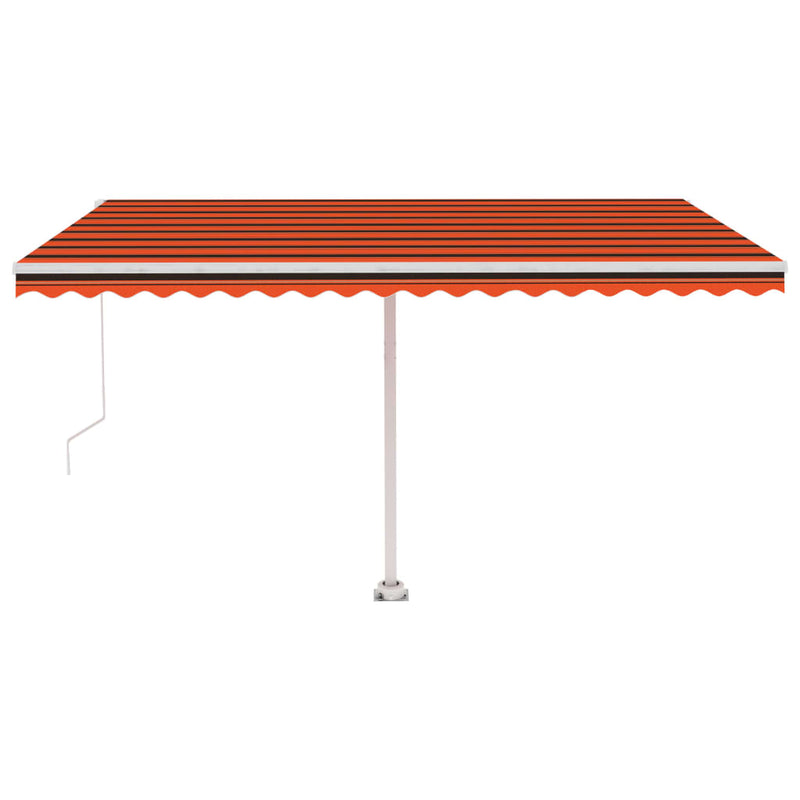 Load image into Gallery viewer, VidaXL Luifel vrijstaand handmatig uittrekbaar 450x300 cm oranje bruin