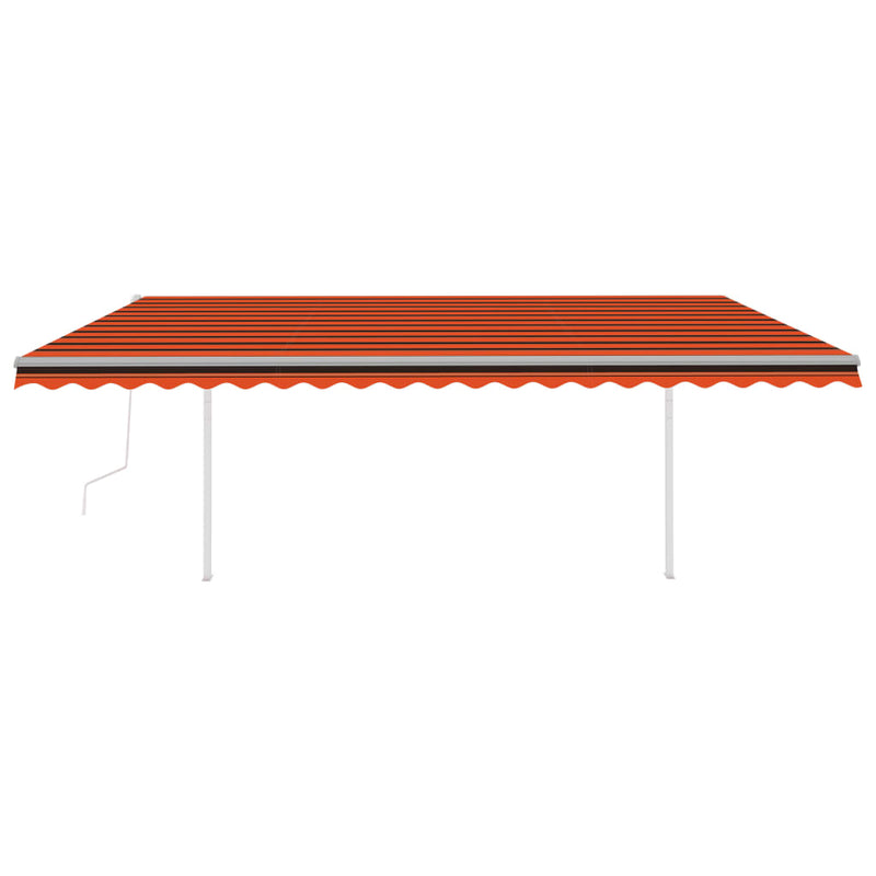 Load image into Gallery viewer, VidaXL Luifel automatisch uittrekbaar met palen 5x3 m oranje en bruin