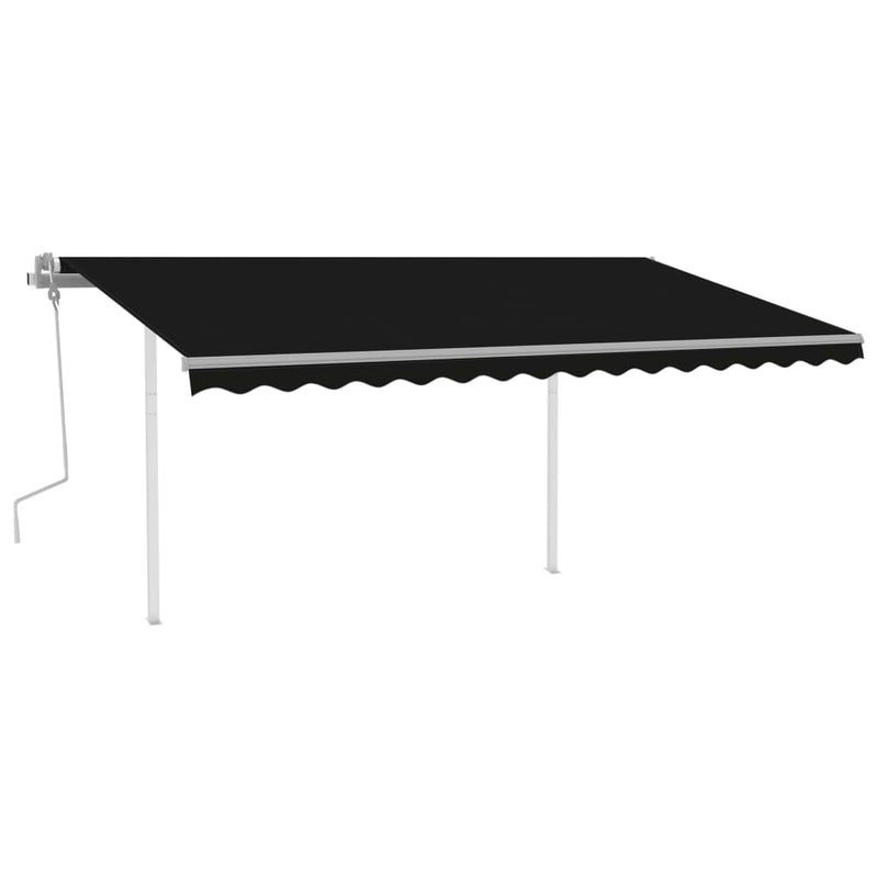 Load image into Gallery viewer, VidaXL Luifel handmatig uittrekbaar met palen 4,5x3,5 m antracietkleurig