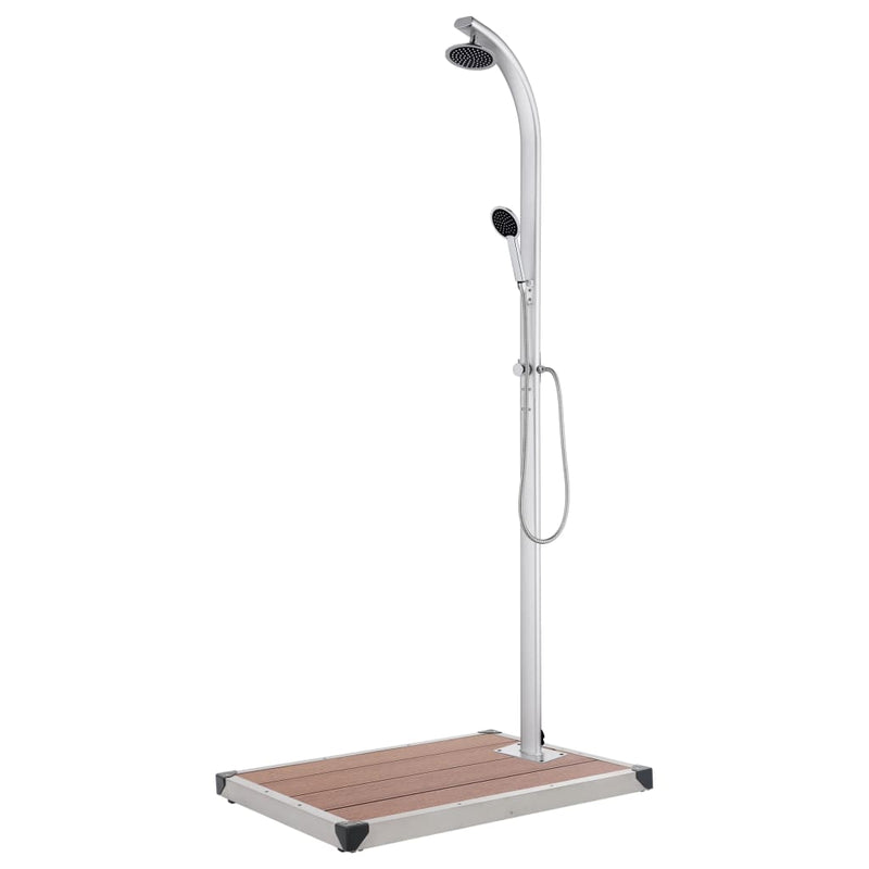Load image into Gallery viewer, Vidaxl buitendouche met bruine basis 220 cm aluminium