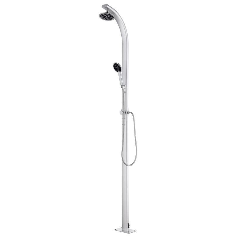 Load image into Gallery viewer, Vidaxl buitendouche met bruine basis 220 cm aluminium