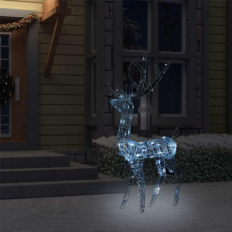 Load image into Gallery viewer, Vidaxl kerstversiering rendier 140 led's koudwit 120 cm acryl