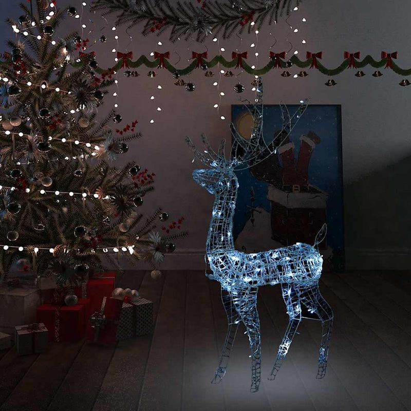 Load image into Gallery viewer, Vidaxl kerstversiering rendier 140 led's koudwit 120 cm acryl