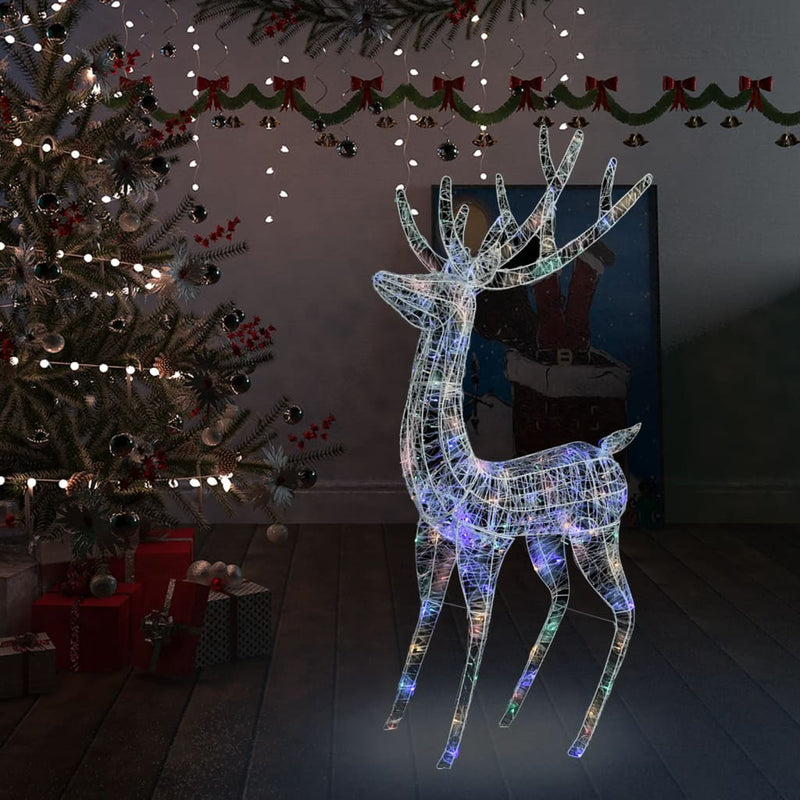 Chargez l'image dans la visionneuse de la galerie, Vidaxl kerstdecoratie rendier 250 led's meerkleurig 180 cm acryl