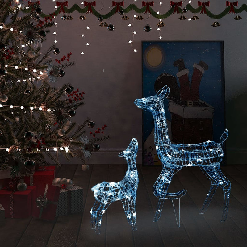 Load image into Gallery viewer, Vidaxl kerstversiering rendierfamilie 160 led's koudwit acryl