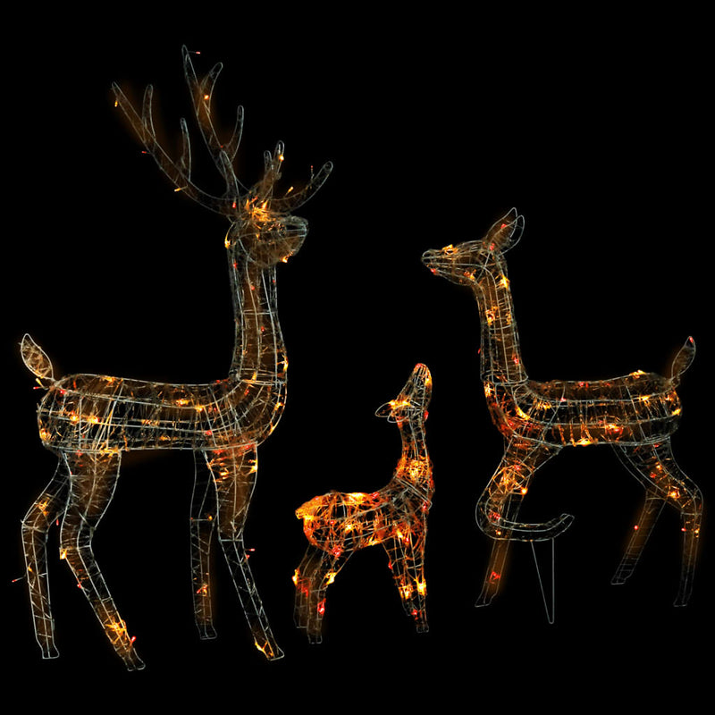 Laden Sie das Bild in Galerie -Viewer, VidaXL Kerstversiering rendierfamilie 300 LED's meerkleurig acryl