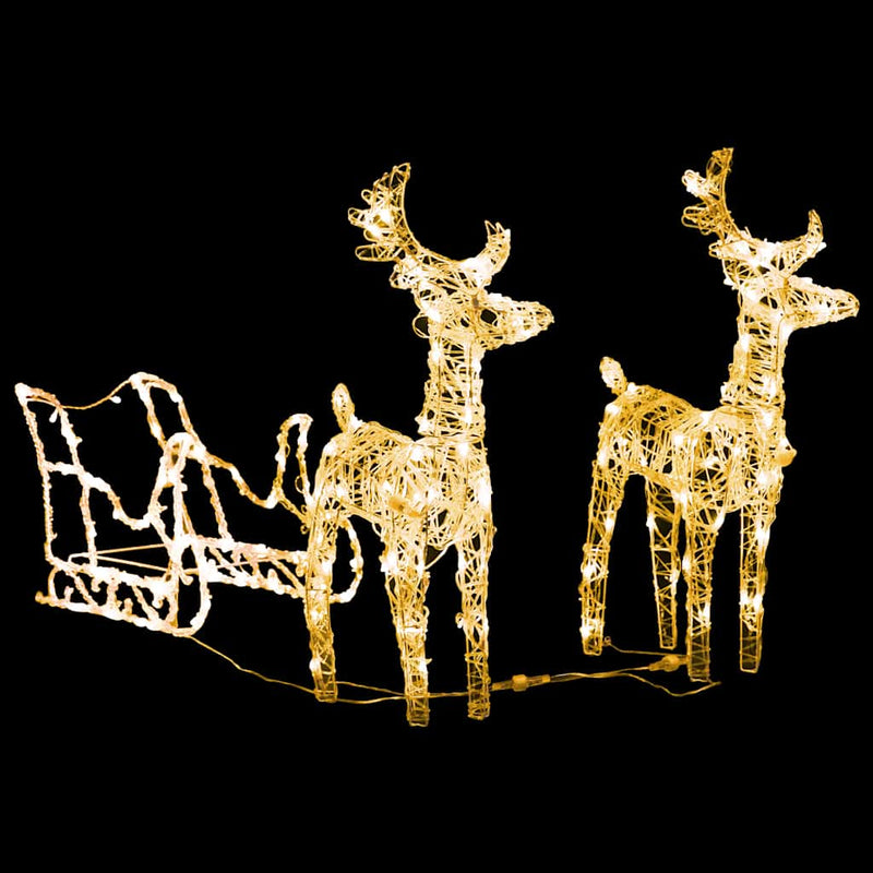Load image into Gallery viewer, Vidaxl kerstversiering rendieren en slee 160 led's 130 cm acryl