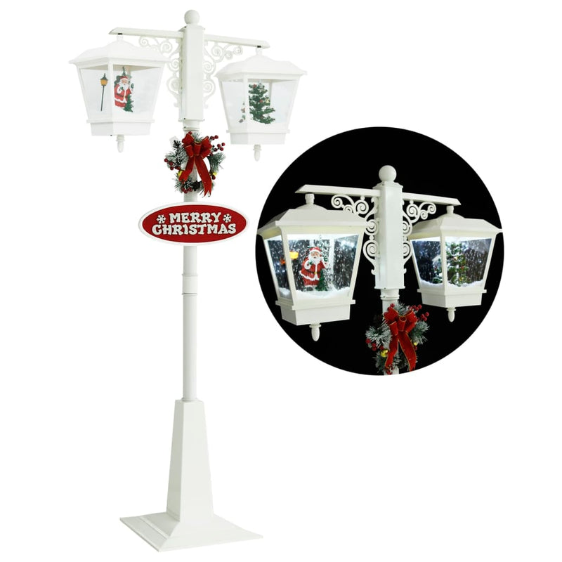 ギャラリービューアに画像をロードする, Vidaxl straatlantaarn met kerstman 81x40x188 cm pvc wit en rood