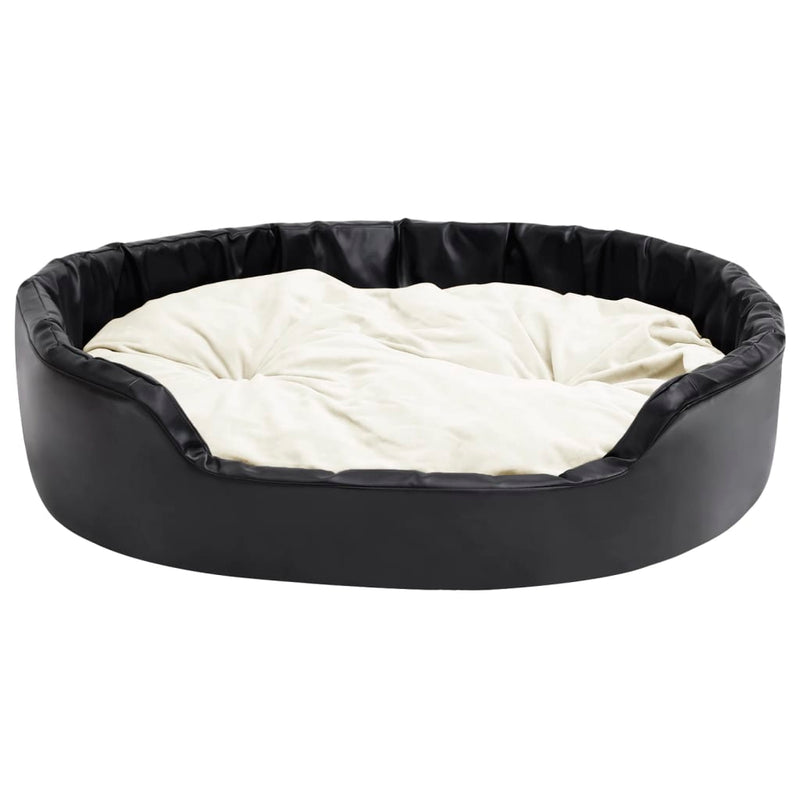 Load image into Gallery viewer, Vidaxl hondenmand 99x89x21 cm pluche en kunstleer zwart en beige
