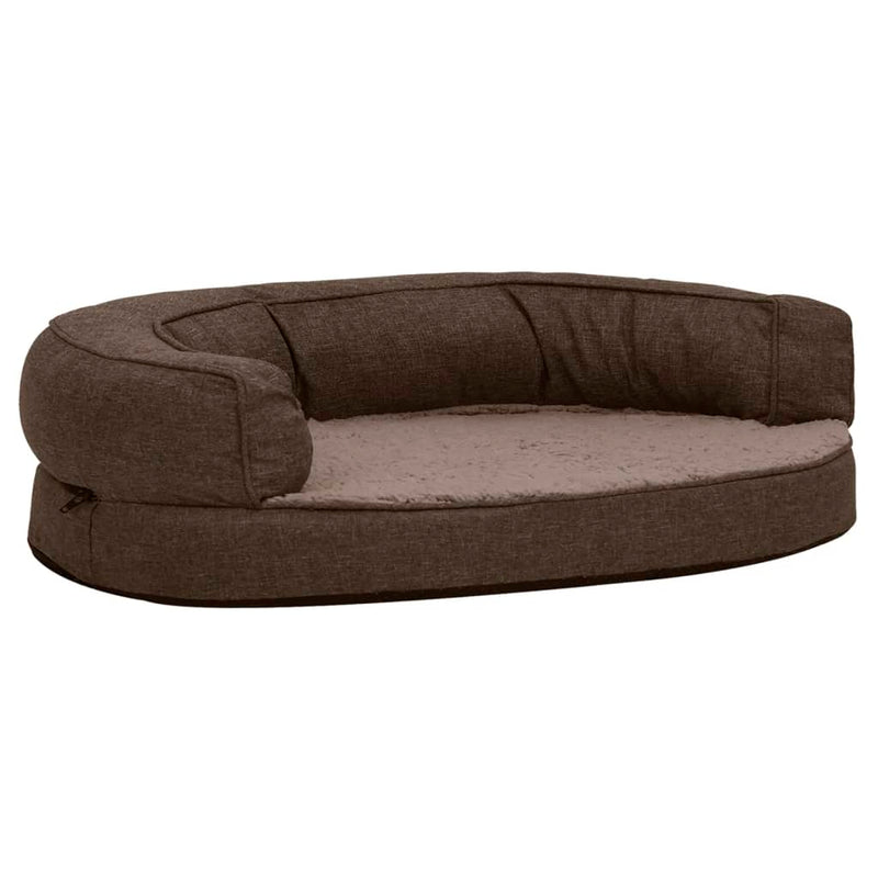 Load image into Gallery viewer, VidaXL Hondenbed ergonomisch linnen-look 75x53 cm fleece bruin