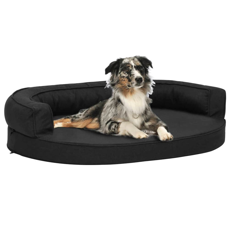 Load image into Gallery viewer, Vidaxl hondenbed ergonomisch linnen-look 75x53 cm zwart