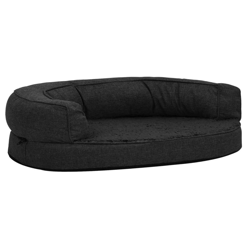 Load image into Gallery viewer, VidaXL Hondenbed ergonomisch linnen-look 75x53 cm fleece zwart