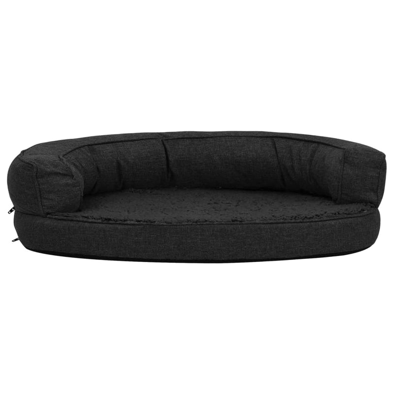 Load image into Gallery viewer, VidaXL Hondenbed ergonomisch linnen-look 75x53 cm fleece zwart