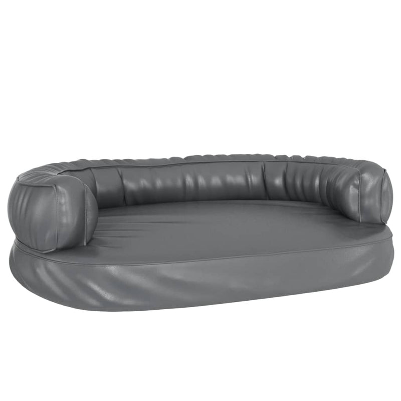 Load image into Gallery viewer, Vidaxl hondenmand met ergonomisch schuim 88x65 cm kunstleer grijs