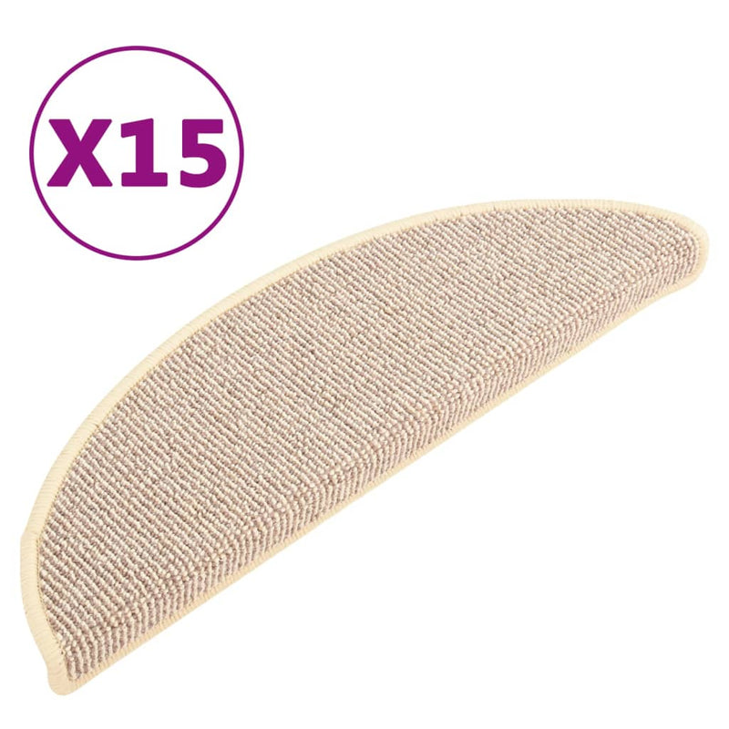 Load image into Gallery viewer, Vidaxl trapmatten 15 st 56x17x3 cm wit en bruin halfrond