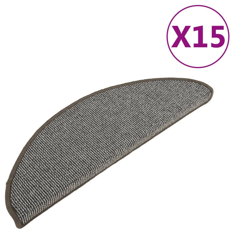 Load image into Gallery viewer, Vidaxl trapmatten 15 st 65x21x4 cm grijs halfrond groot
