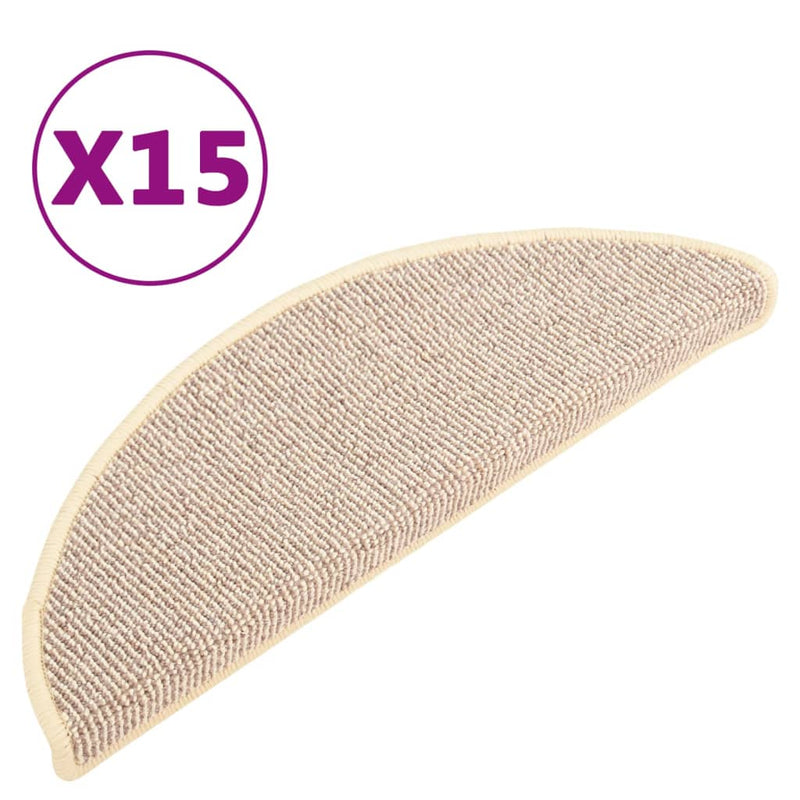 Load image into Gallery viewer, Vidaxl trapmatten 15 st 65x21x4 cm wit en bruin halfrond groot